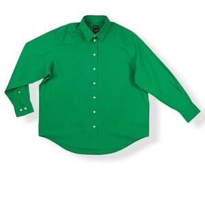 Gap Shirt Women Small Green Long Sleeve Button Down The Big Shirt NWT